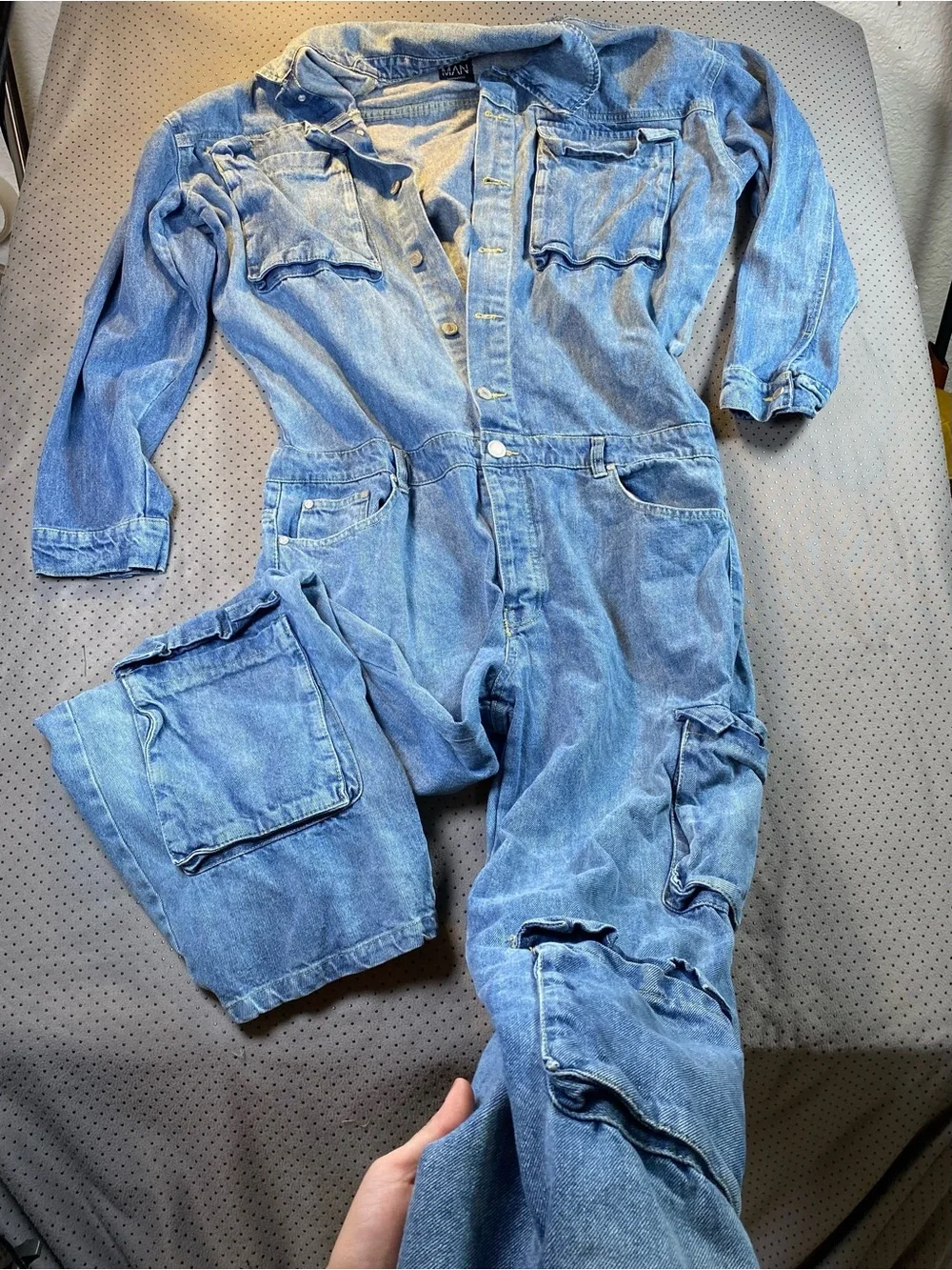Large Boohoo Denim Jumpsuit